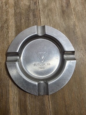 1947 Armco Mining Stainless Steel Ashtray, Butler, Pa.