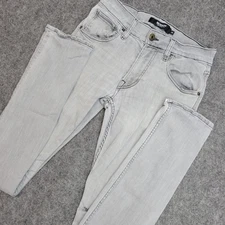 Hudson Jeans Blake Mens 29 Gray Slim Straight Distressed Grunge Designer Moto