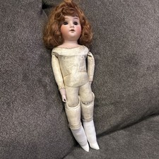 ANTIQUE GERMAN BISQUE DOLL - Germany 18" Tall Leather Jointed