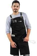 Chef Aprons - CrossBack, Leather Trim - Chef, Bartender, BBQ, Shop, Barber