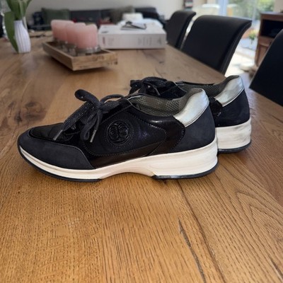 Ara Sneaker Leder Schwarz/Silber   Gr. 38 (5)   Luftpolster