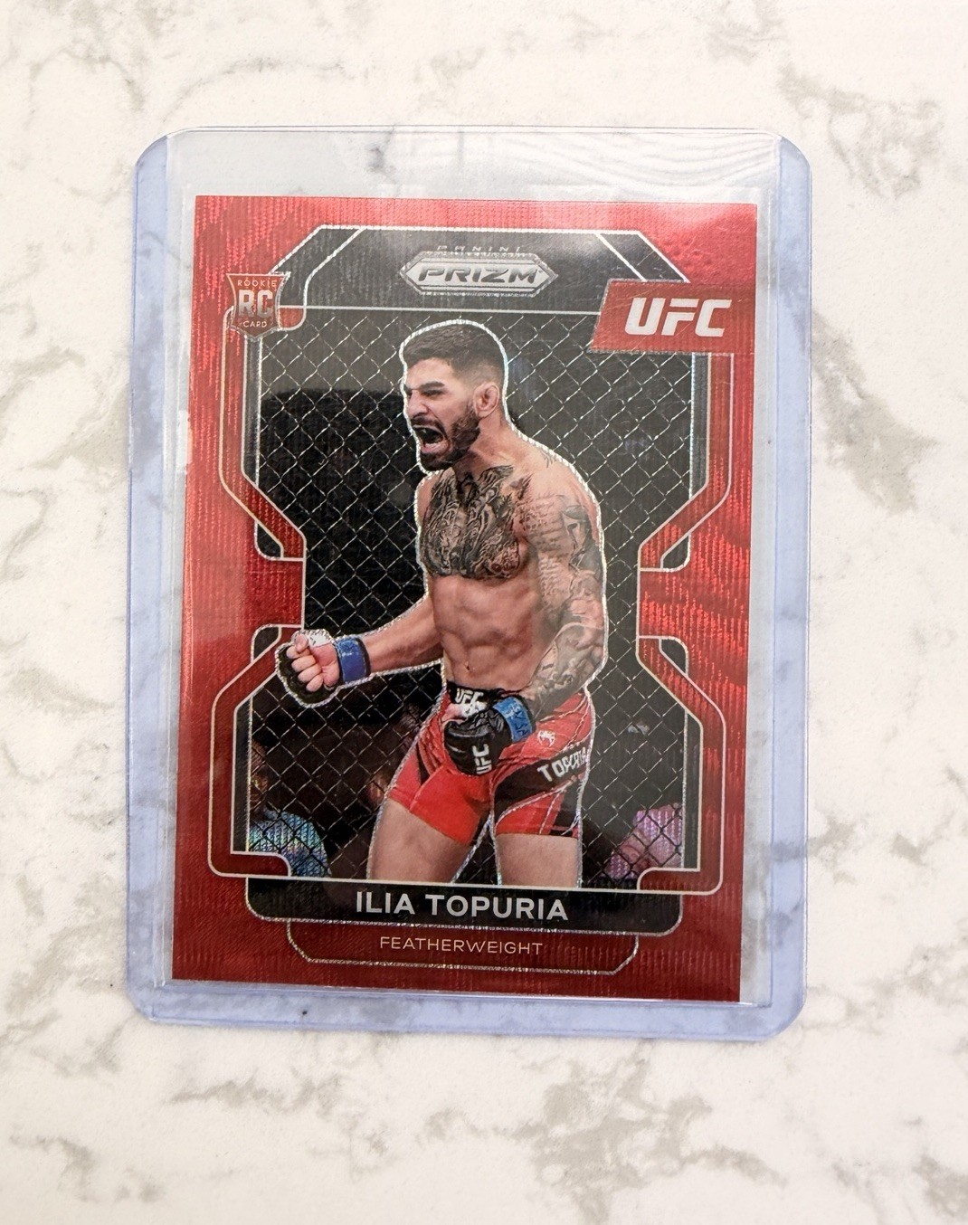 2022 Panini Prizm UFC Ilia Topuria Ruby Wave Prizm Rookie!!!