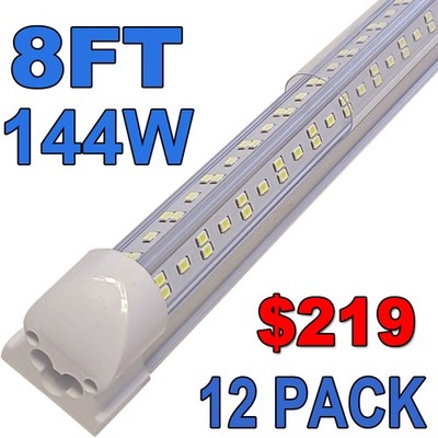 8ft Linkable Led Shop Light Fixture Integrated 8 Foot Led Tube Light Bulbs×12pc