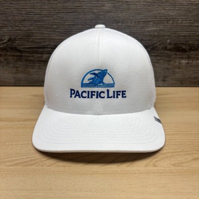 Pacific Life Hat Cap Snap Back White Blue Logo TravisMathew Insurance Trucker