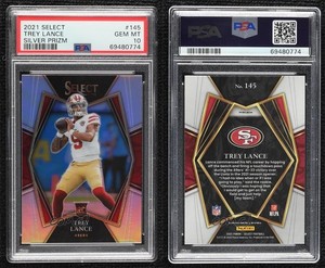2021 Panini Select Premier Level Silver Prizm Trey Lance PSA 10 GEM MT Rookie RC