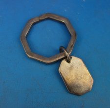 Tiffany and Co Sterling Silver Key Ring Octagonal with Engravable Tag 8672