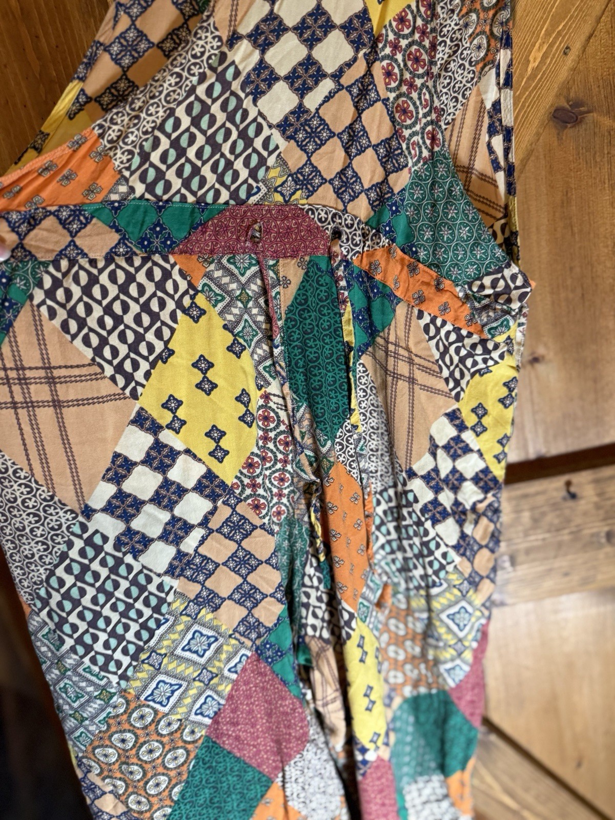 Sacred Threads Multicolor Patchwork overalls/romp… - image 7