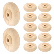 Ruote in legno a lastra diametro 1-1/2" Ruota piatta per hobby in legno con foro 1/2" spessore 1/4" 12 pezzi