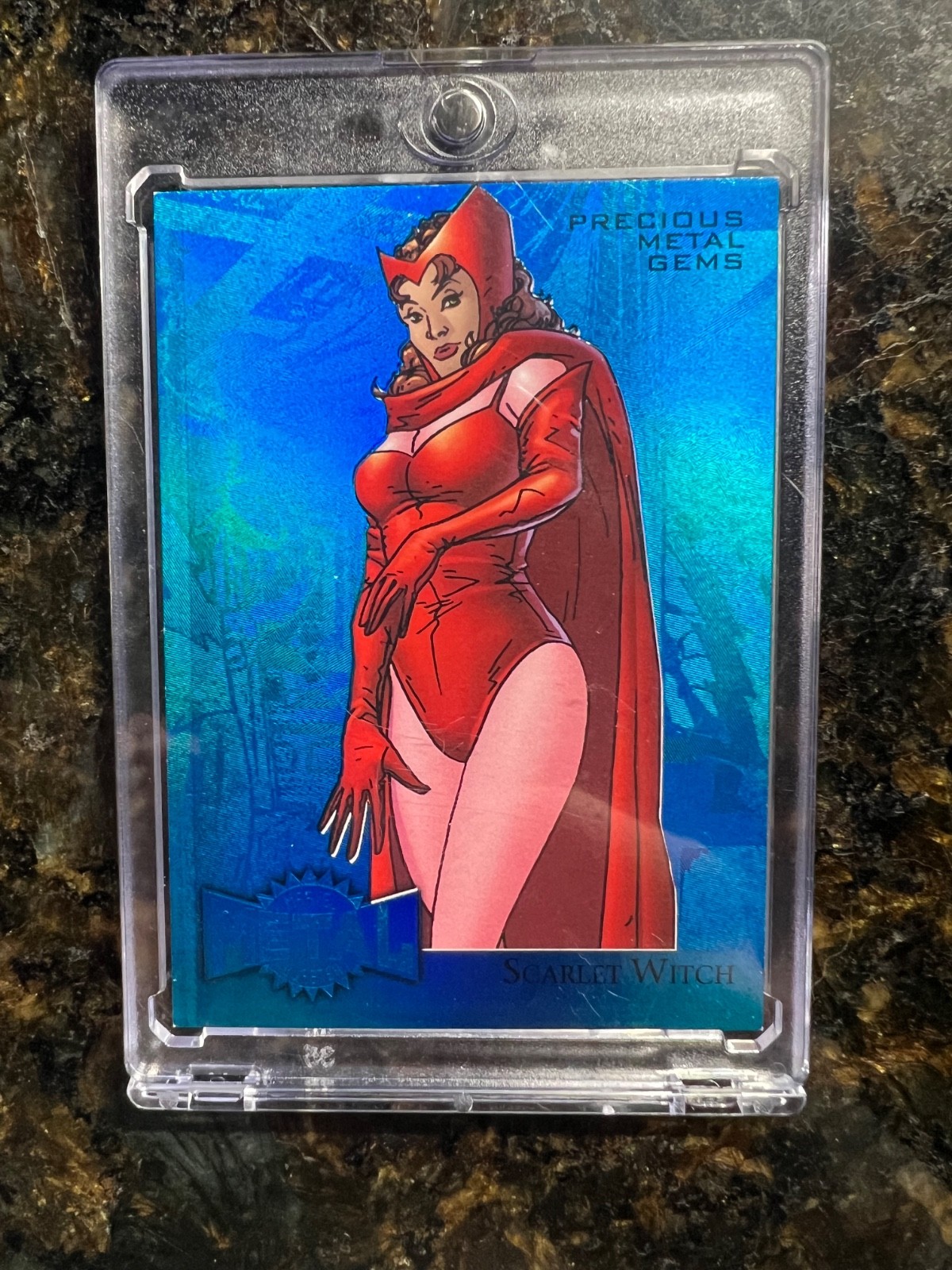 2015 Marvel Fleer Retro Scarlet Witch Precious Metal Gems blue /50 1st ON PRINT