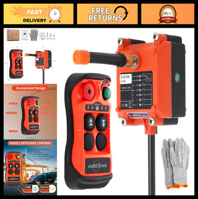 Wireless Overhead Crane Remote Control Kit - 2 Button, 12V/24V, Electric Hoist T