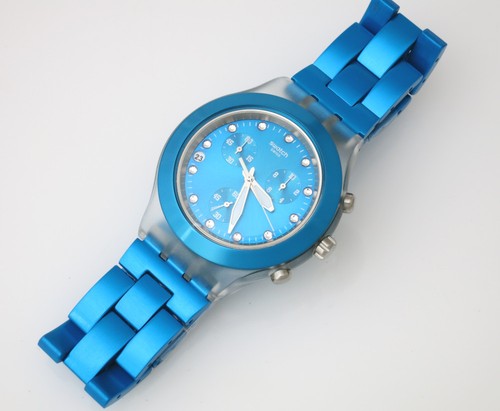 FULL BLOODED CYAN - Swatch Diaphane Chrono - SVCK4053AG - NEU - Bild 3 von 3