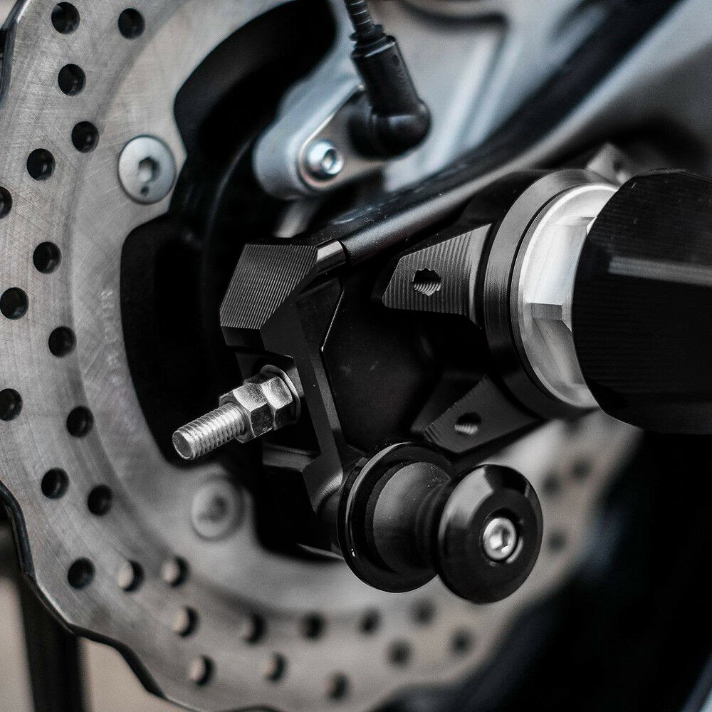 Chain Adjuster Block with Swingarm Spools Slider For Yamaha MT-07
