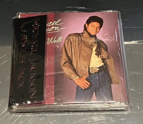 MICHAEL JACKSON 9 SINGLES PACK PICTURE SLEEVES RED VINYL 45 RPM