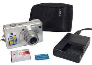 Sony Cyber-Shot DSC-W100 8.1MP Digital Camera With Battery, Charger, Memory Card