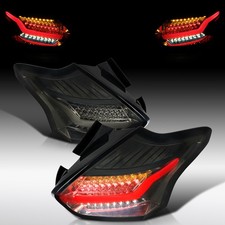 Fit 2015-2018 Ford Focus Hatchback Smoke Led Tail Lights Brake Lamps Leftright