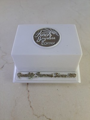 VINTAGE CELLULOID 2 RING Jewelry Presentation Box FINCH JEWELERS BUFFALO CASE CO
