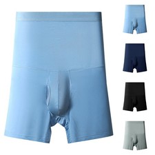 Sports Boxer Shorts for Men Extra High Waist Anti Chafing Abdomen Underwear
