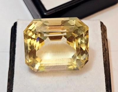 Yellow Sapphire 25-26 Ct Emerald Cut Natural For Pendant Making Gemstone