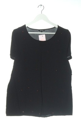 MORE & MORE Kurzarm-Bluse Damen Bluse Gr. DE 42 schwarz-rot Casual-Look