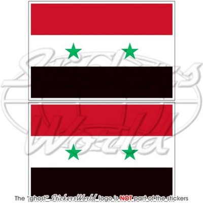 SYRIA Syrian Flag, 100mm (4'') Vinyl Bumper Stickers Decals x2