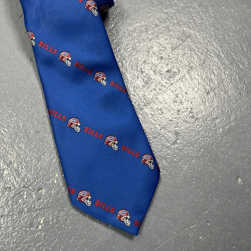 Corbata de cuello de colección Ralph Marlin Buffalo Bills hecha en Estados Unidos azul rojo casco de colección NFL Foto 2 de 4