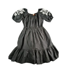 Knox Rose Dress Women Small Black Boho Cottagecore Embroidered Pockets NWOT