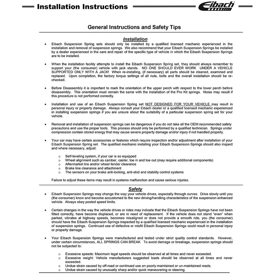 Kit de resortes rebajadores delanteros y traseros Eibach 5549.140 PRO-KIT para Mazda 3 2007-09 Foto 2 de 4