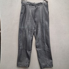 SAXONY Mens Black Leather Pants Trousers Waist 34 Inseam 31 Lined 34x31