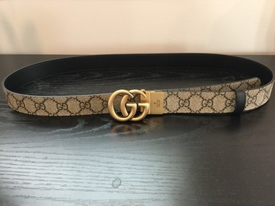 Gucci GG Supreme Reversible Belt Size 85cm Fits 27-30 Waist