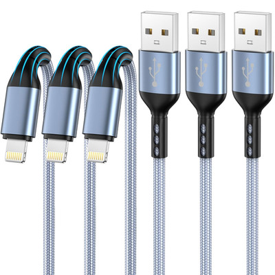 Iphone Charger 3Pack 10FT Mfi Certified Lightning Cable