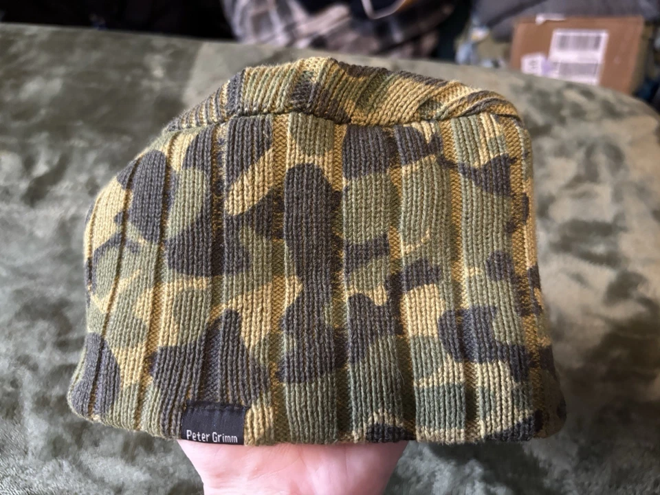 Peter Grimm Ala Visera Gorro Invierno Sombrero Gorra Verde Camuflaje Patinador Foto 3 de 4
