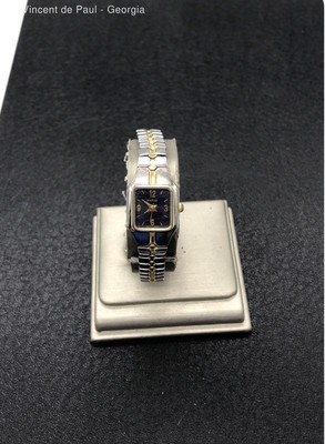 VTG Pulsar Watch Women Silver Gold Tone 1N01-X058 Stretch Great Cond. Untested