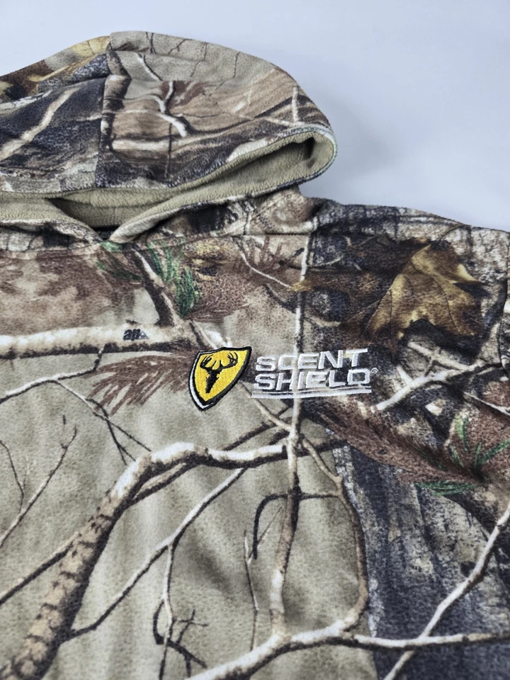 Scent Shield Bone Collector Hoodie Mens L Realtree Camouflage Fleece Pullover - Image 2 of 4