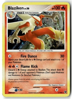Pokemon Karte Blaziken LP Great Encounters Holo Rare 1/106