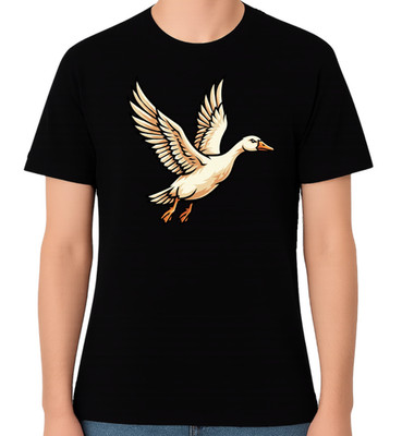 Fliegende Gans Vogel Illustration Unisex Grafik T-Shirt Natur Tier Tee