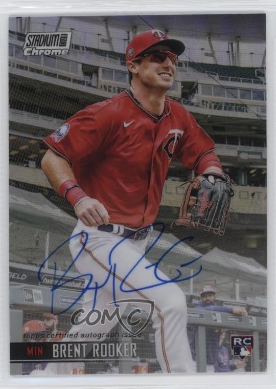 2021 Topps Stadium Club Chrome Brent Rooker #SCCAV-BR Rookie Auto RC 14li