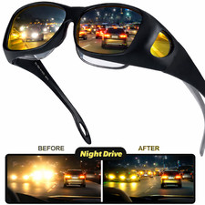 Polarized Night Driving Glasses Anti Glare Vision Fit Over for Men Women driving