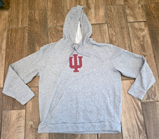 Adidas Indiana Hoosiers Team Issue Pullover Hoodie Jacket Fleece Gray L Football