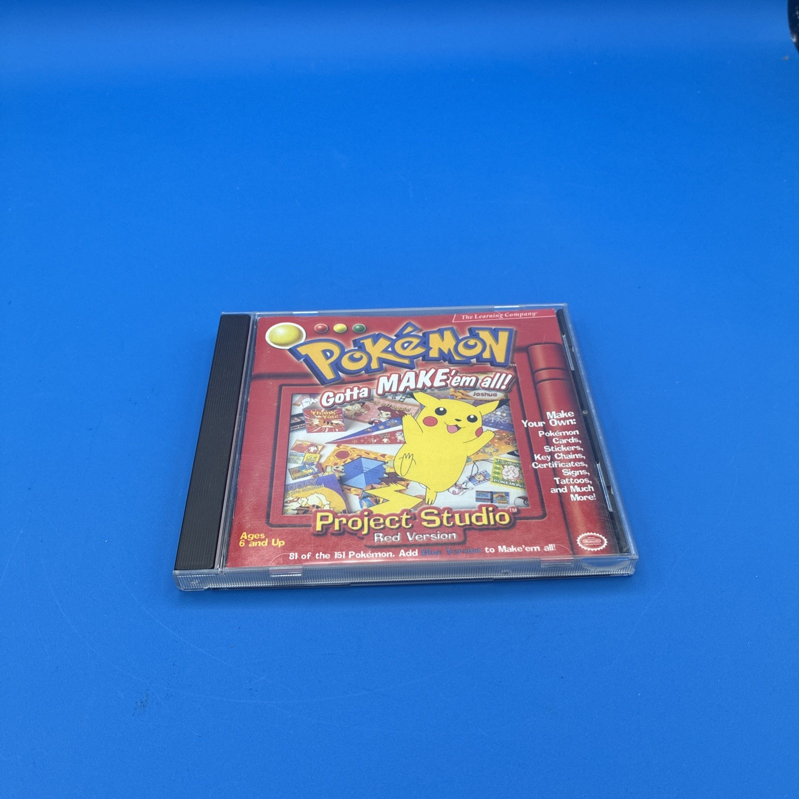 Pokémon Project Studio Red Version Gotta Make 'Em All! - CD-ROM 1999 Vintage