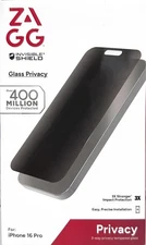 Zagg Invisible Shield Glass Privacy Antimicrobial Screen Protector-iPhone 16 Pro
