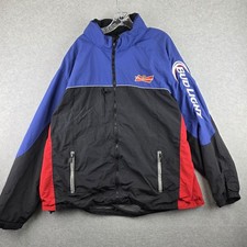 Budweiser Jacket Mens XL Multicolor Hooded Wi...