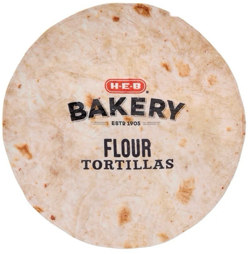H-E-B TORTILLA THROW Flour Bakery BRAND SHOP 70" Wearable Blanket Concha Grocery