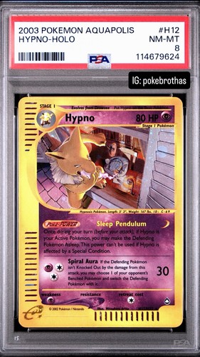 2003 Pokemon Aquapolis #H12 Hypno Holo PSA 8 NM-MT
