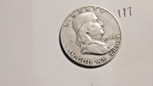 FRANKLIN HALF DOLLAR, 1952-P, 90% SILVER, ---117