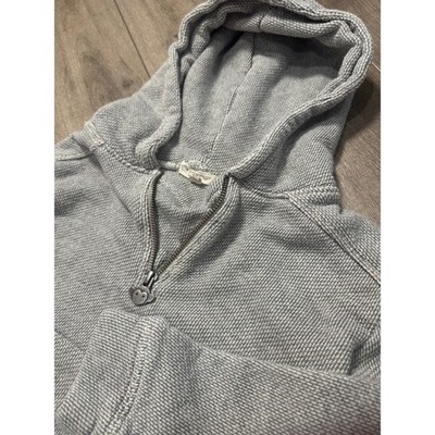 Appaman Boys Grey Textured Knit Quarter Zip Hoodie Sweatshirt Size 7