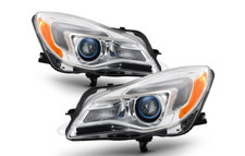 For 2014 - 2017 Buick Regal Halogen Projector Headlights Chrome Left Right Pair