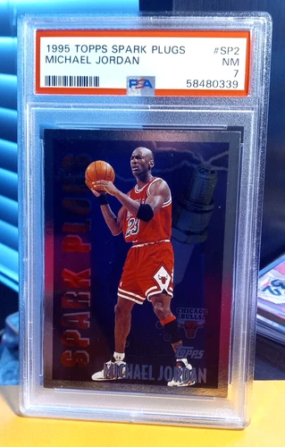 1995-96 Topps Spark Plugs Complete 10 Card Basketball Set - Michael Jordan PSA 7