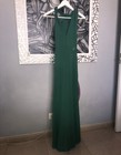 Mujer Sexy Cordón Gasa Vestido Largo Solapa Abierto Fiesta de Cóctel y Noche