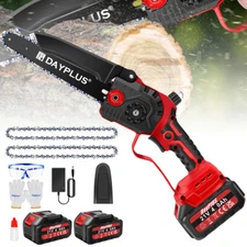 8" Mini Electric Chainsaw Cordless Brushless Handheld Chain Saw with 2 Batteries