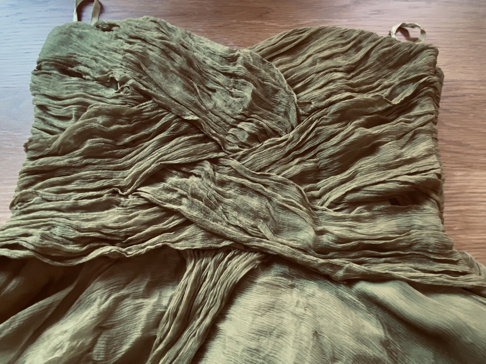 Monsoon Sage Green Silk Lined Formal Party Dress … Gem